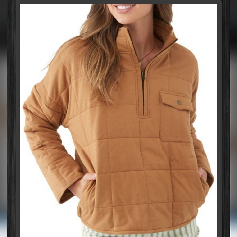 O'neill Mable Half Zip Cotton Pullover sz Sm